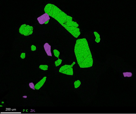 CompoMapによるP K線とZr L線の重複分離