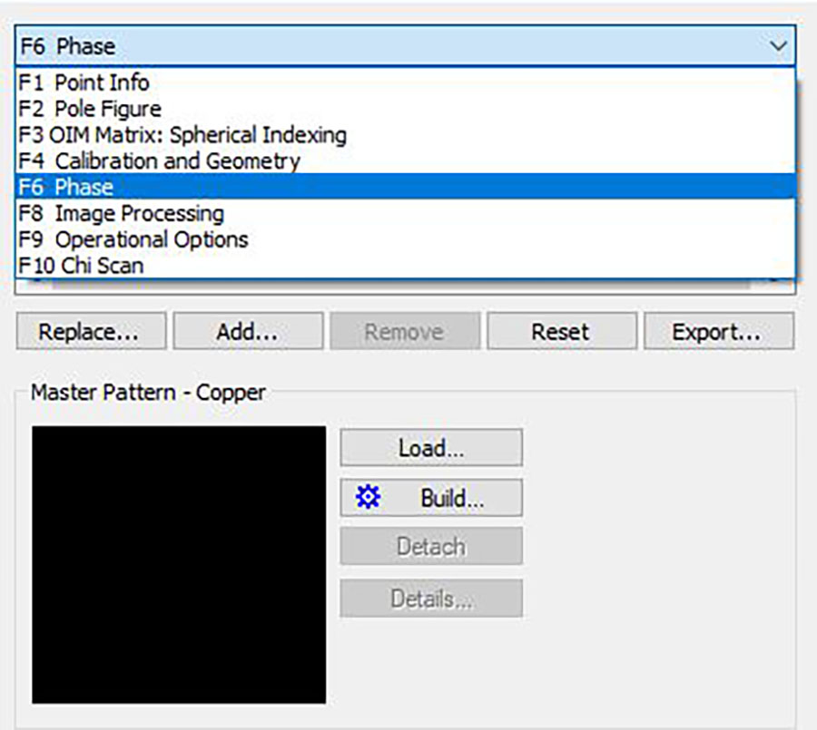 Phase オプションのプルダウンリスト