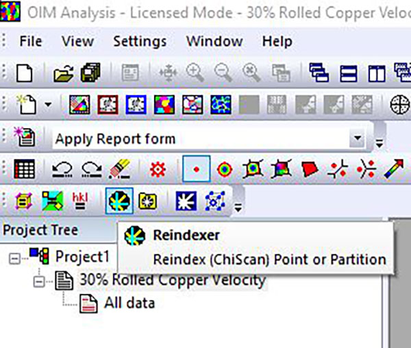 UtilitiesツールバーのReindexer ボタン