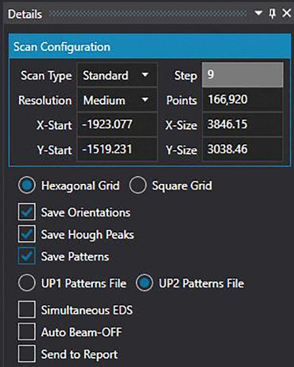 図2. APEX内のScan Detailsウィンドウのスクリーンショットを示しています
